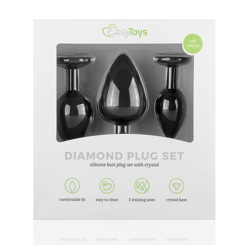 Silicone Buttplug Set with Diamond