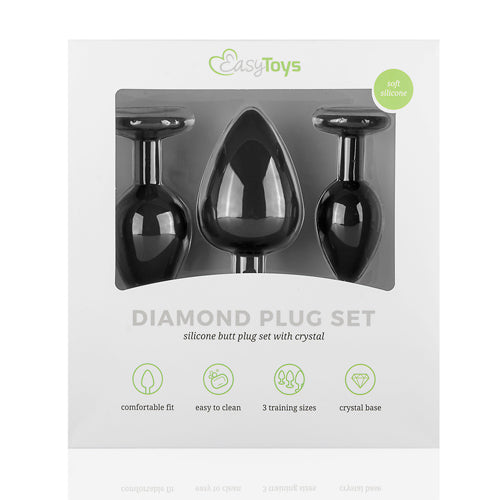 Silicone Buttplug Set with Diamond